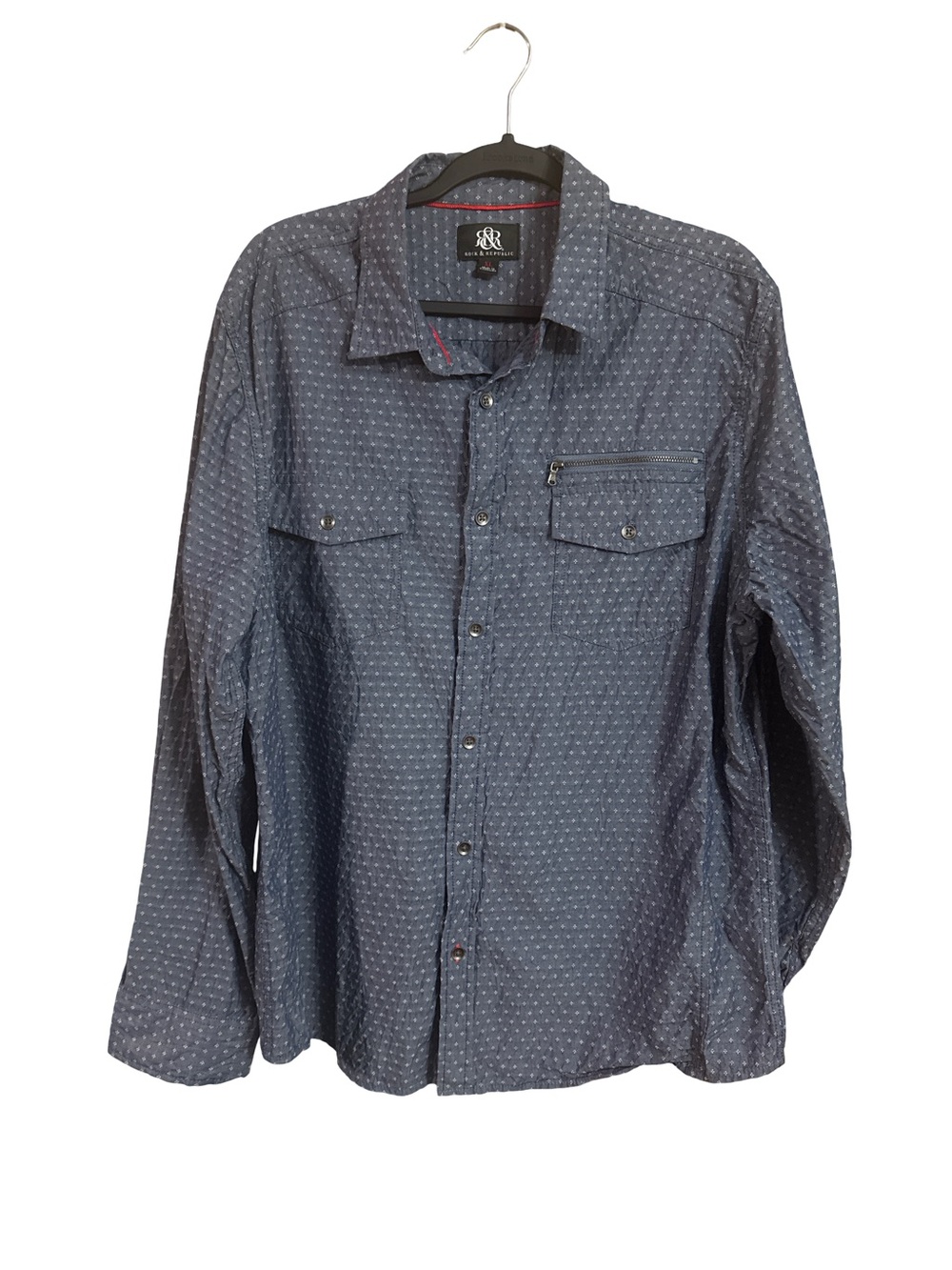 Rock & Republic Navy Shirt with Red Trim